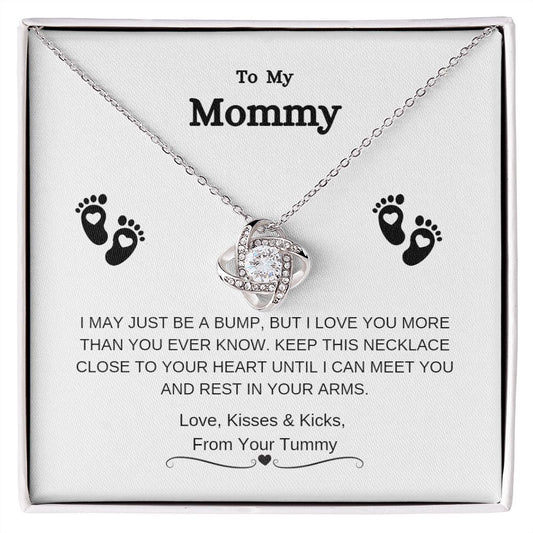 To My Mommy | Mother To Be (Love Knot Necklace) This is the perfect gift for an expecting mother's Baby Shower or Mother's Day.